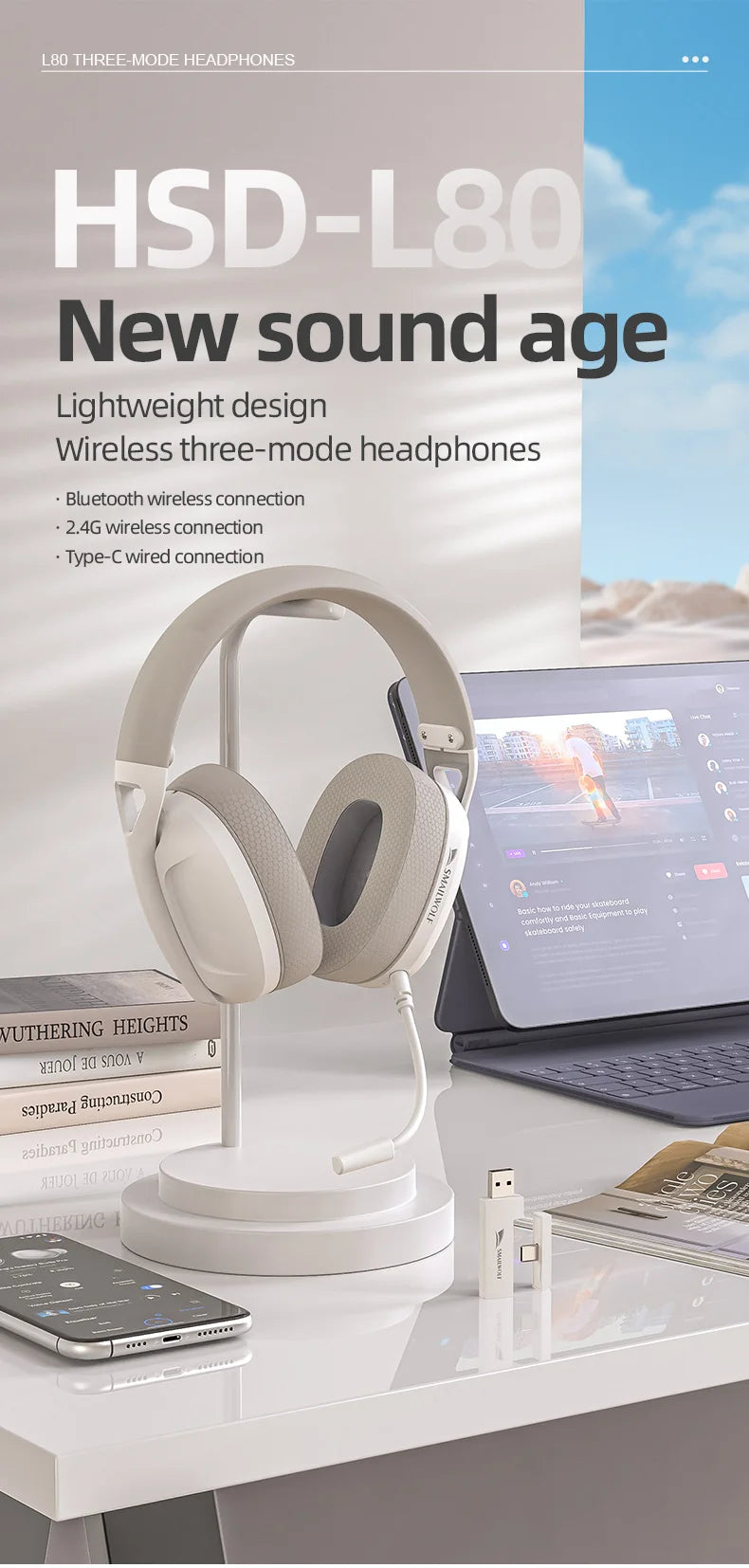 Casque SmailWolf L80 – sans fil Bluetooth